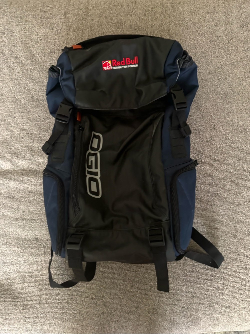 OGIO Men's Backpack in Black and Navy with Red Bull Logo